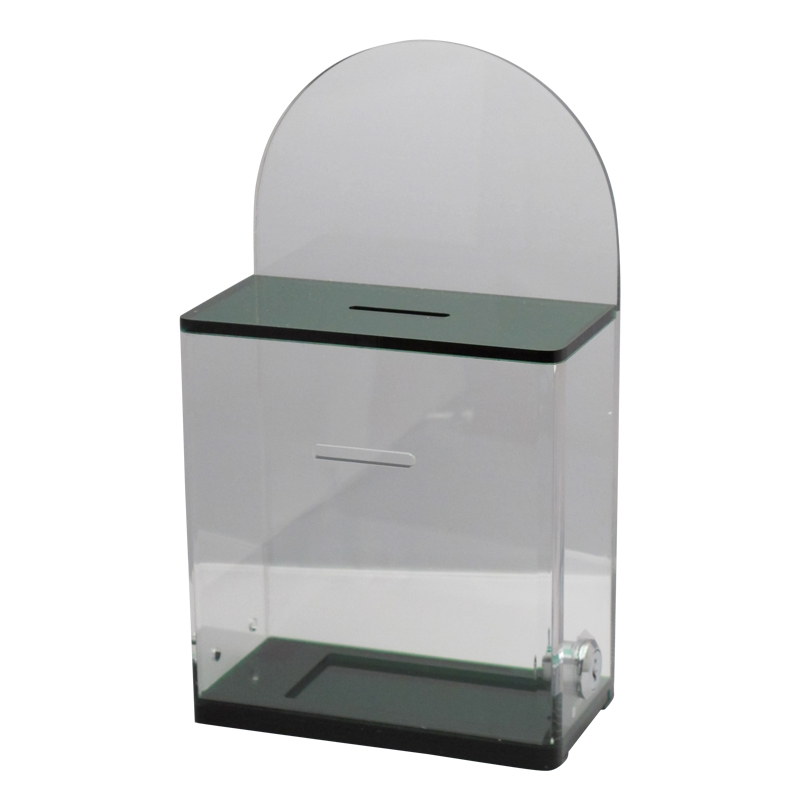 Locked Donation Box w/ Back Wall & Display Area - 03B