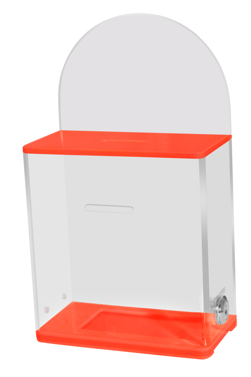 Locked Donation Box w/ Back Wall & Display Area - 03B