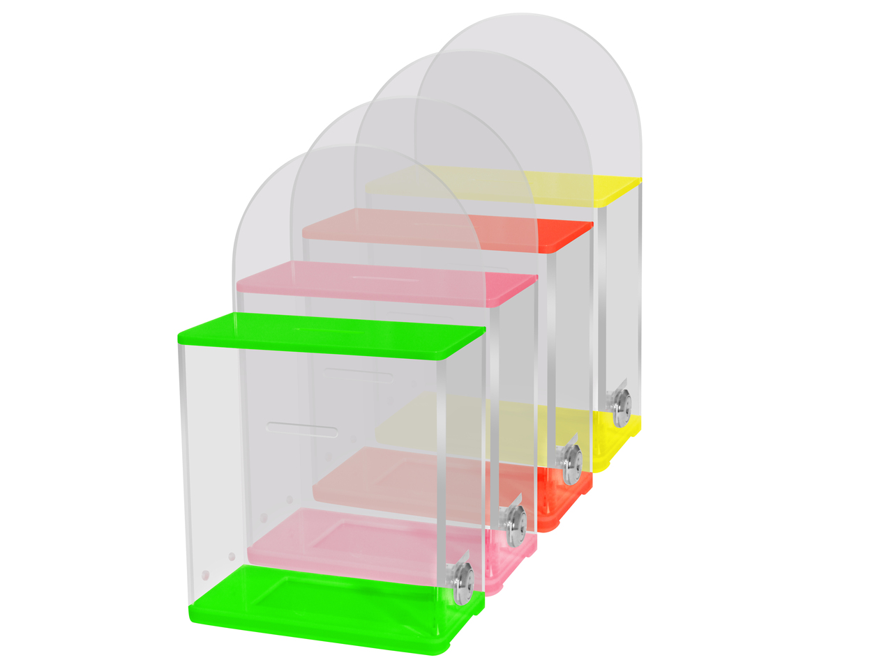 Locked Donation Box w/ Back Wall & Display Area - 03B