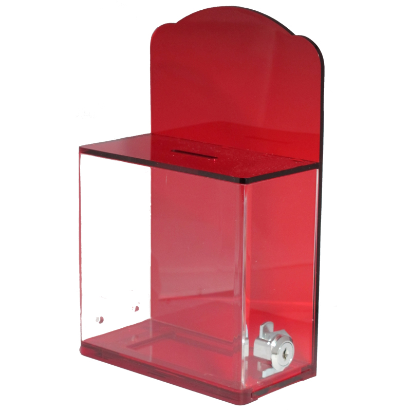 Locked Donation Box w/Back Wall Curved Display Area - 04B