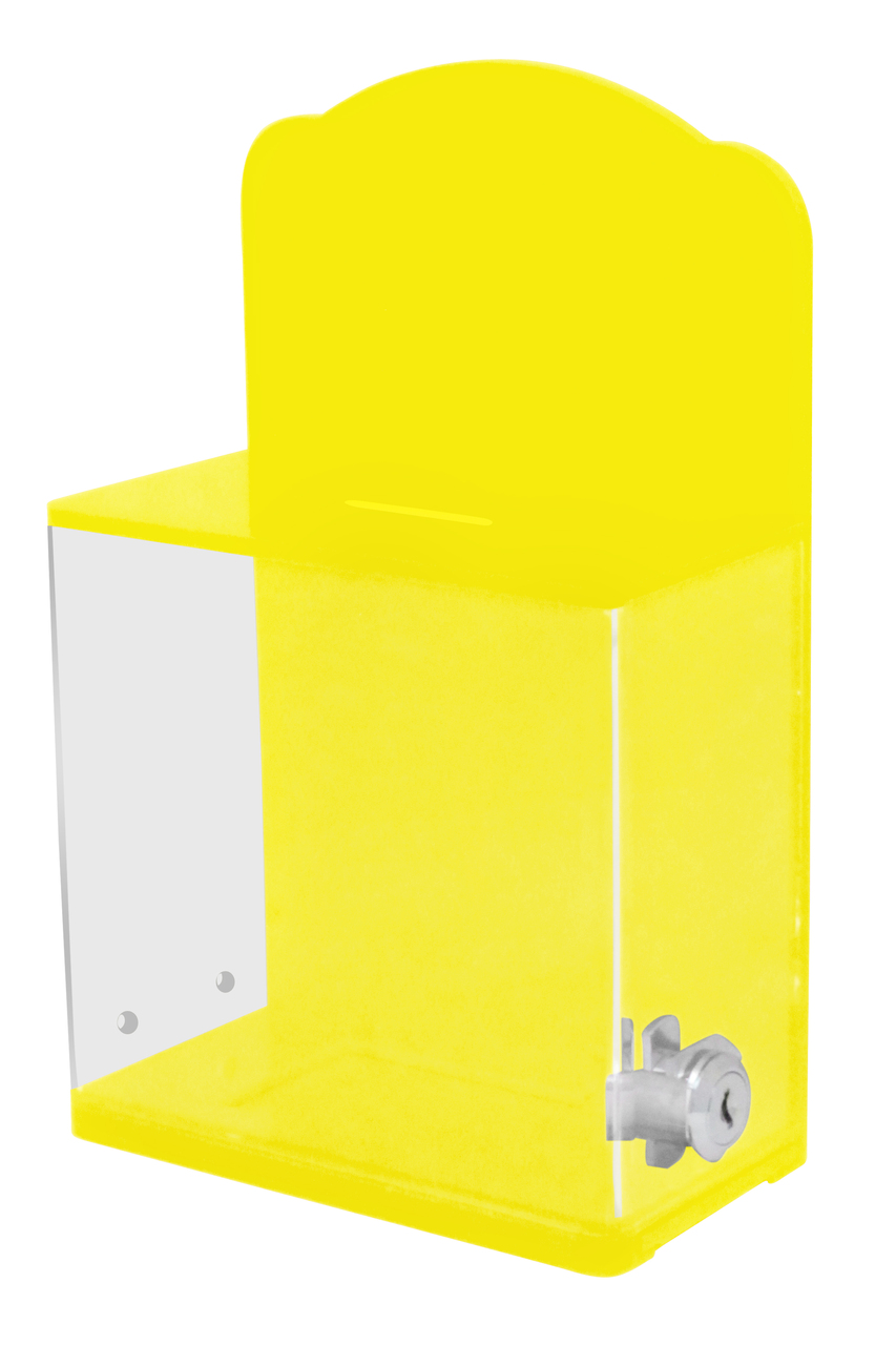 Locked Donation Box w/Back Wall Curved Display Area - 04B