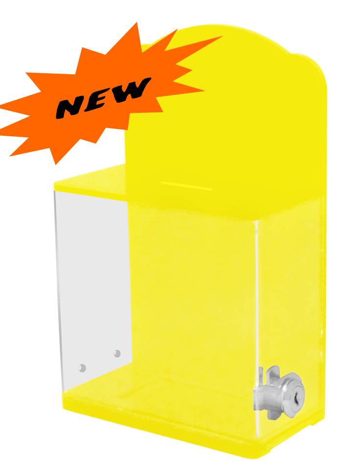 Locked Donation Box w/Back Wall Curved Display Area - 04B