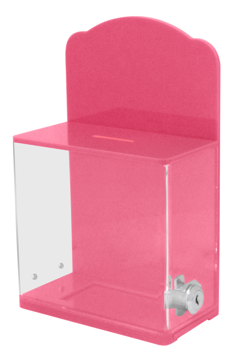Locked Donation Box w/Back Wall Curved Display Area - 04B