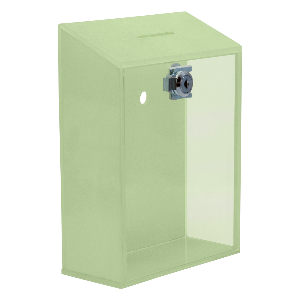 Locked Donation Box w/Back Wall Curved Display Area - 06 Glow In The Dark