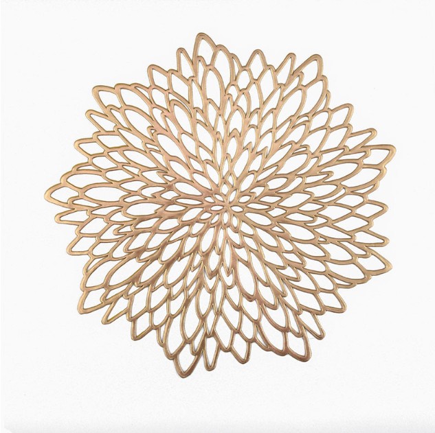 PVC Placemats Sets of 6, Washable Heat Insulation Non-slip  Star Gold 