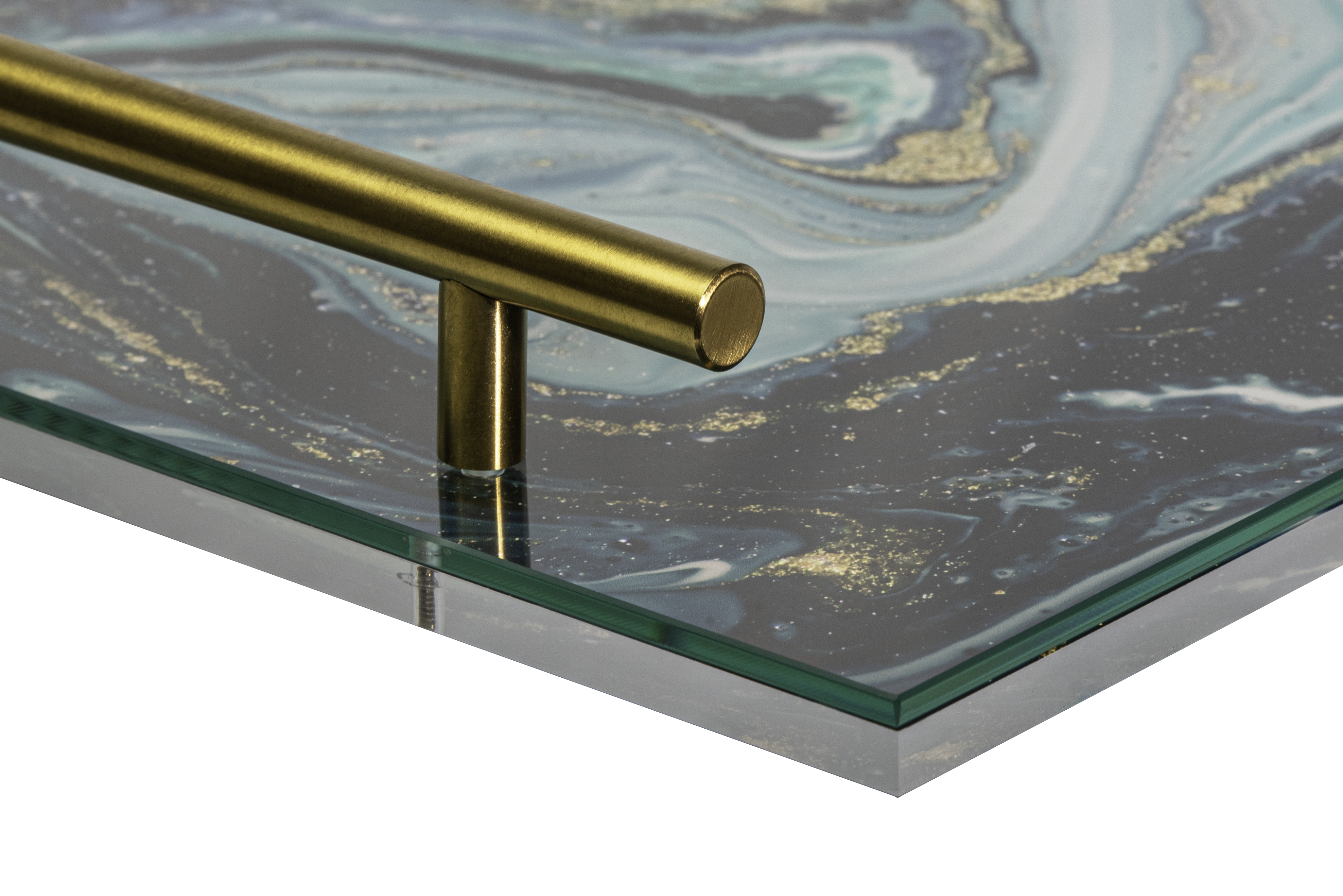  Luxury  Acrylic Glass Challah Board -  Candle Board Blue Marble 