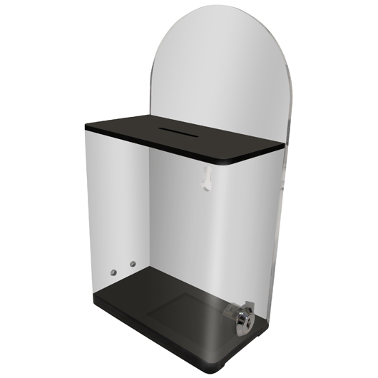 Display Acrylic Donation Box - Clear & Black