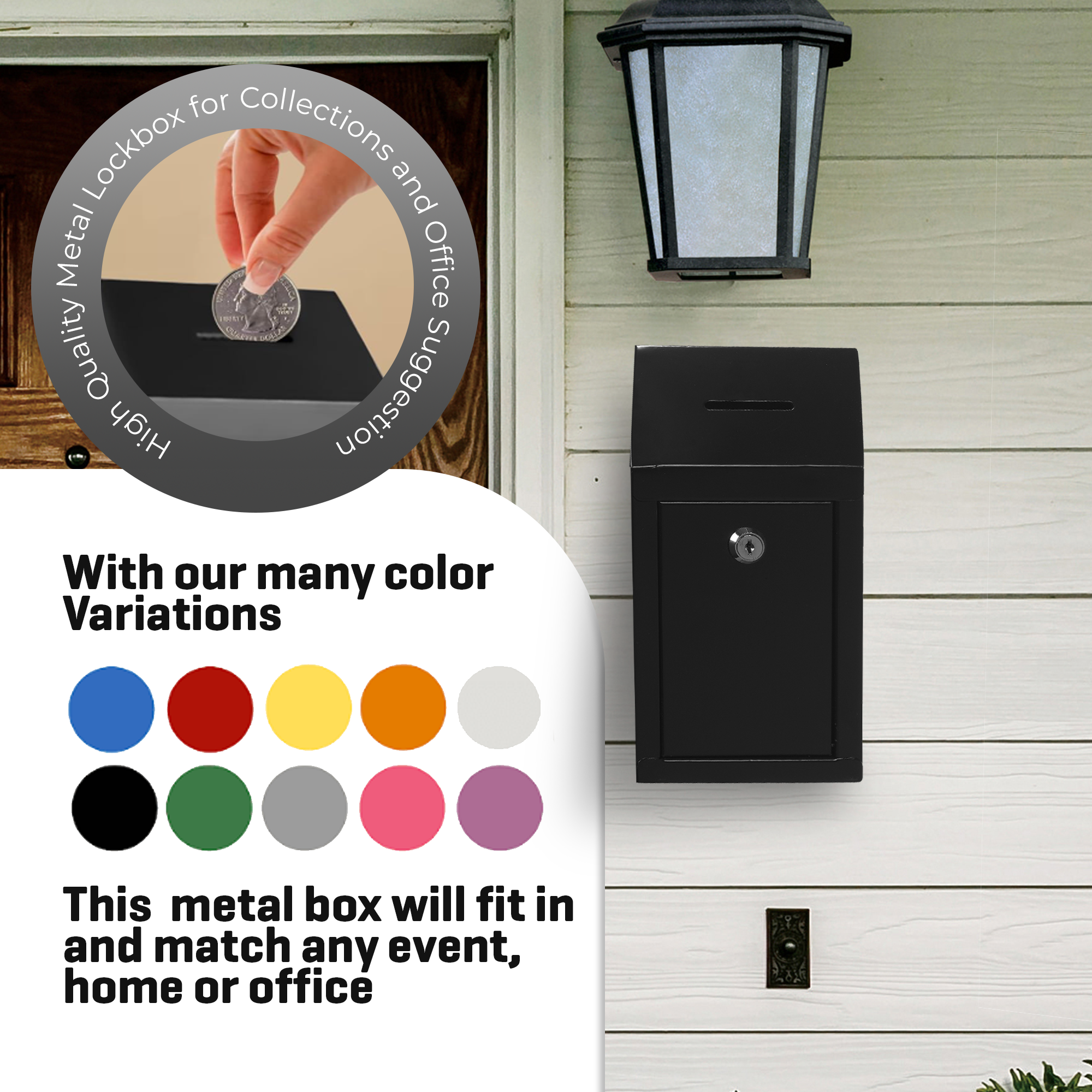 Metal Donation Box & Collection Box - Suggestion Box -  06 Metal Donation Box & Collection Box - Suggestion Box -  06