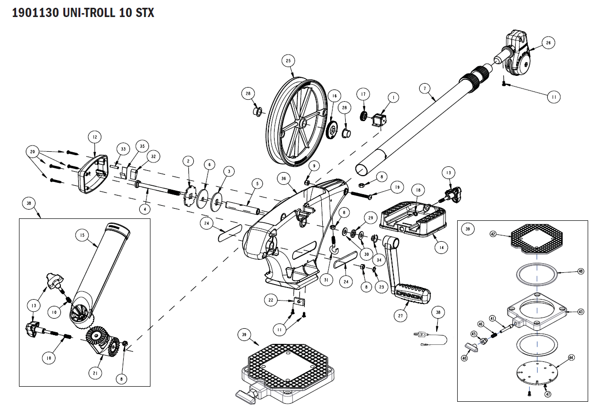 Order Cannon Uni-Troll 10 STX manual downrigger parts from