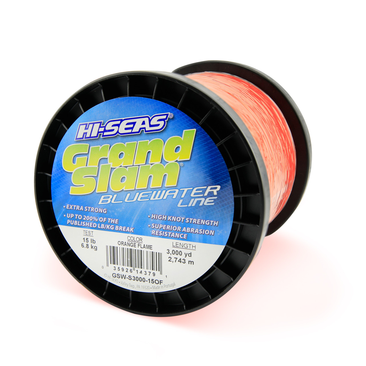 Hi Seas - Grand Slam Bluewater Monofilament Line - 3000yd Spool - Orange Flame 