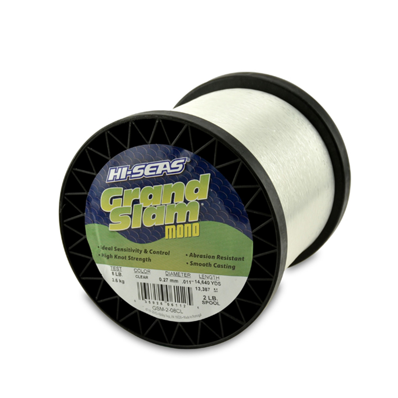 Hi-Seas Grand Slam Monofilament, 100 Pound Test, Clear, 2-Pound Spool