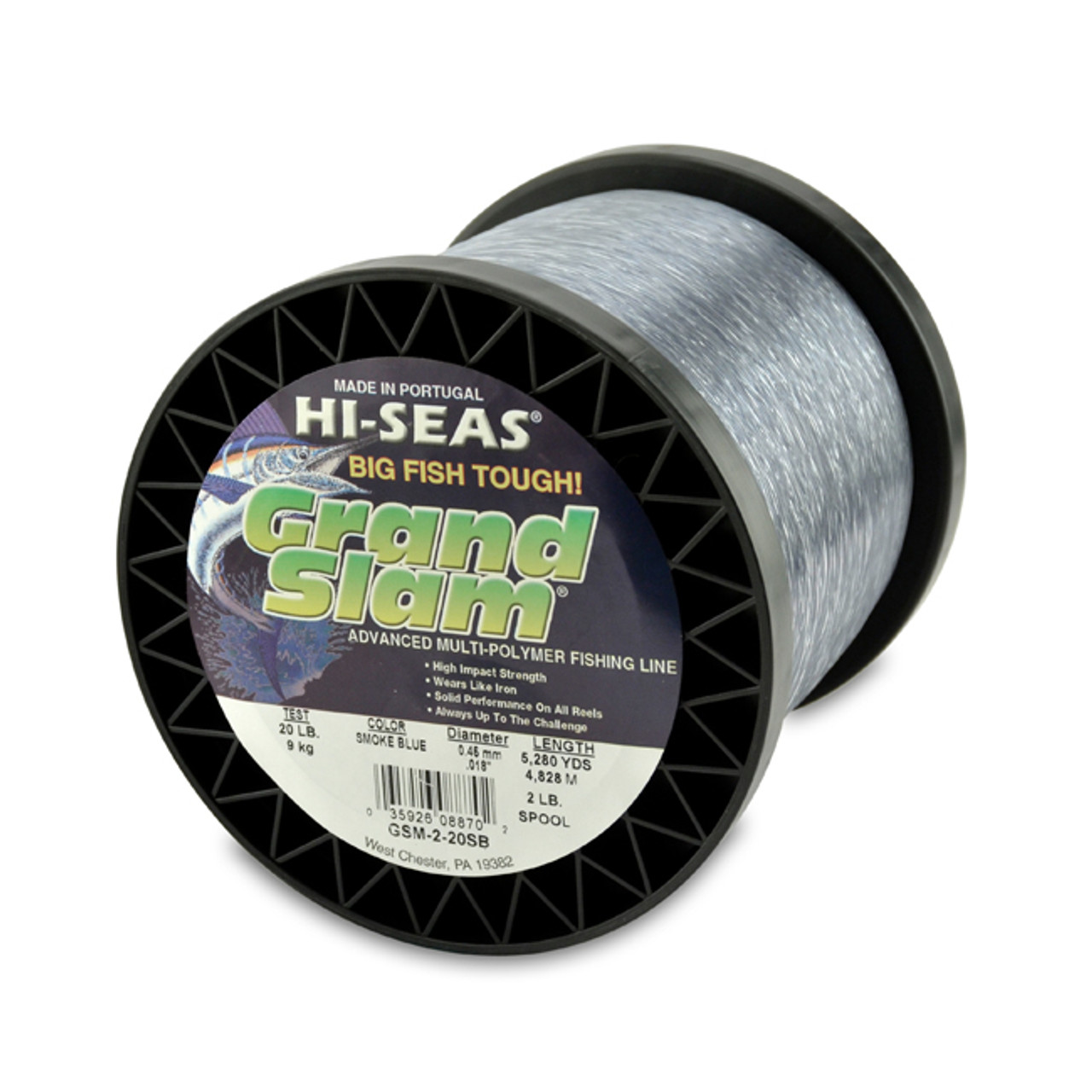 Hi Seas - Grand Slam Monofilament Line - Smoke Blue - 2 Pound