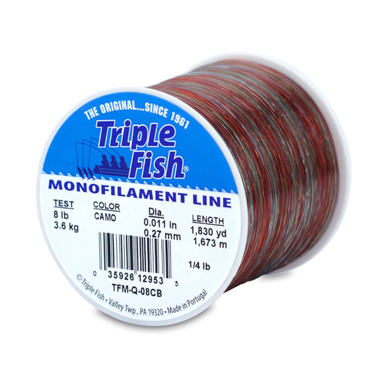 Triple Fish Monofilament Line - Camo - 1/4 Pound Spool - 10lb 