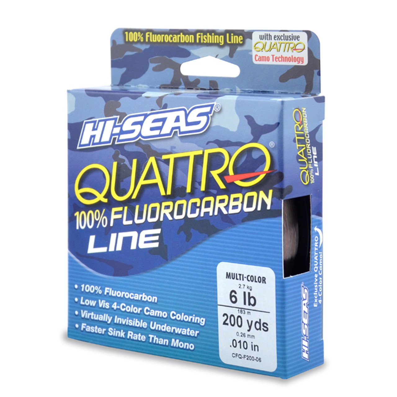 Hi Seas - Quattro 100% Fluorocarbon Line - Camo - 200yd Filler