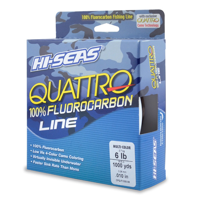 Hi Seas Quattro 100 Fluorocarbon Line Camo 1000yd Filler Spool