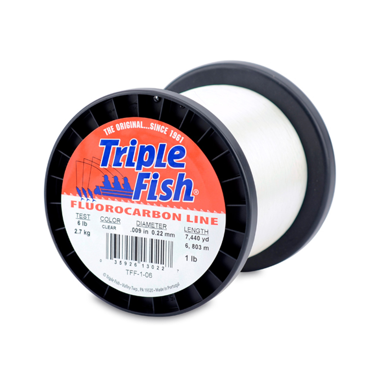 Triple Fish - 100% Fluorocarbon Leader - Clear - 1 Pound Spool