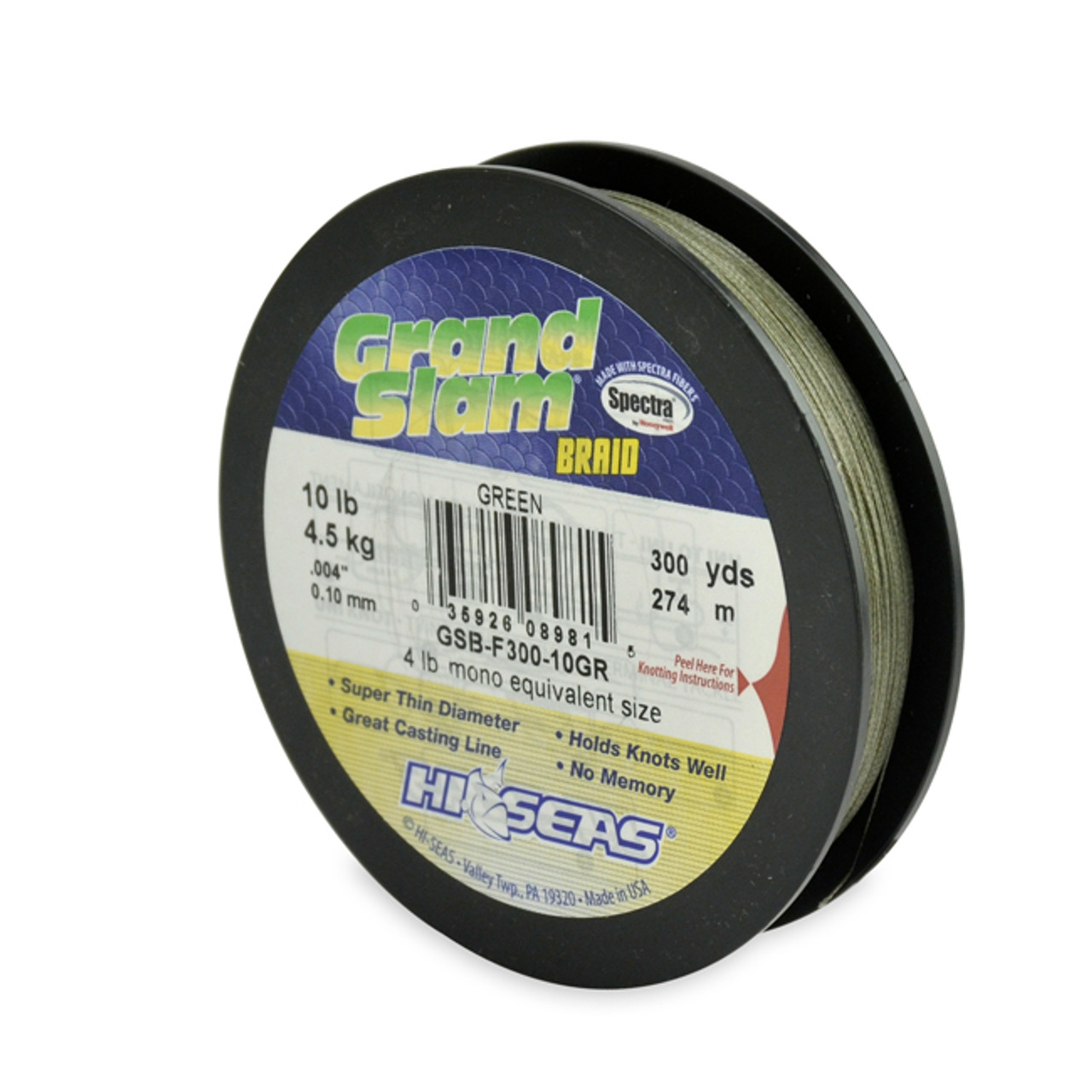 Hi Seas - Grand Slam Braid - Green - 300 Yard Filler Spool