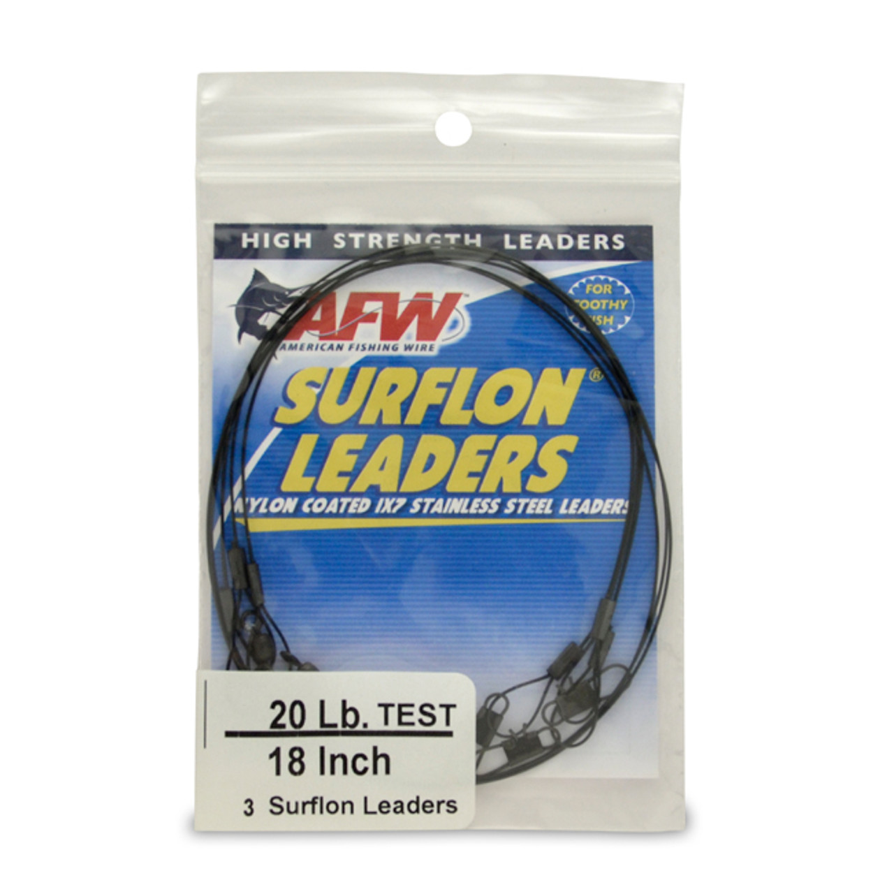 AFW E045BL18/3 Surflon Leaders Nylon Coated 1x7 Stainless Sleeve