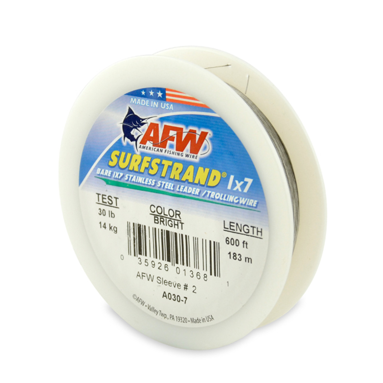 AFW - Surfstrand Bare 1x7 Stainless Steel Leader Wire - Bright