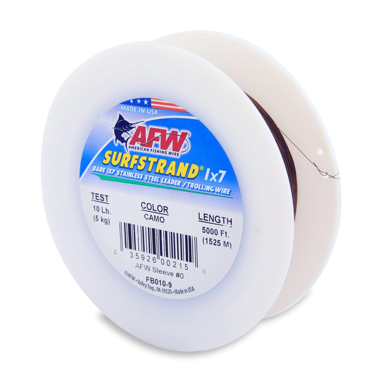 AFW - Surfstrand Bare 1x7 Stainless Steel Leader Wire - Camo - 5000 Feet 