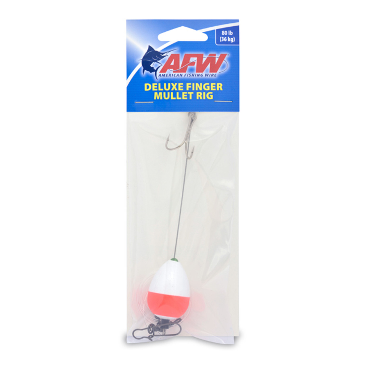 AFW Deluxe Finger Mullet Rig - Red/White