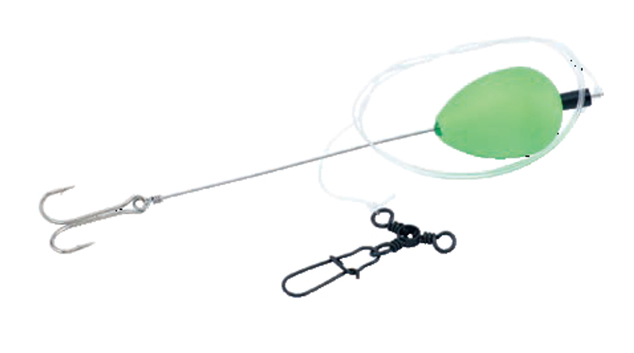 AFW - 2-Drop Bottom Rig, 40 lb / 18 kg Clear Mono Line, Tied Rigs with #3  Snap, #5 Barrel Swivel Connecting Link 