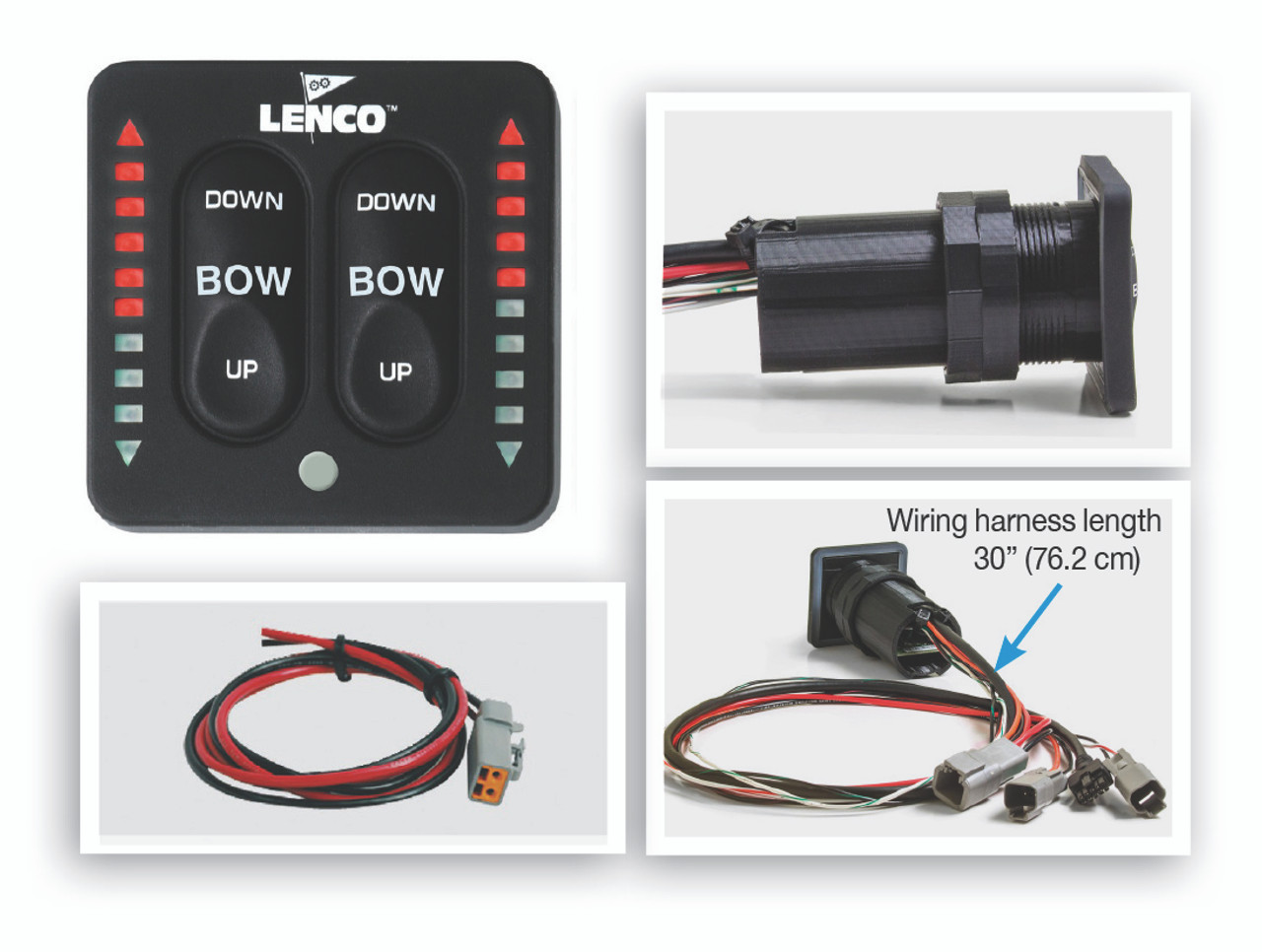 Lenco LED Indicator Integrated Tactile Switch Kit-Pigtail-Single Actuator Systems