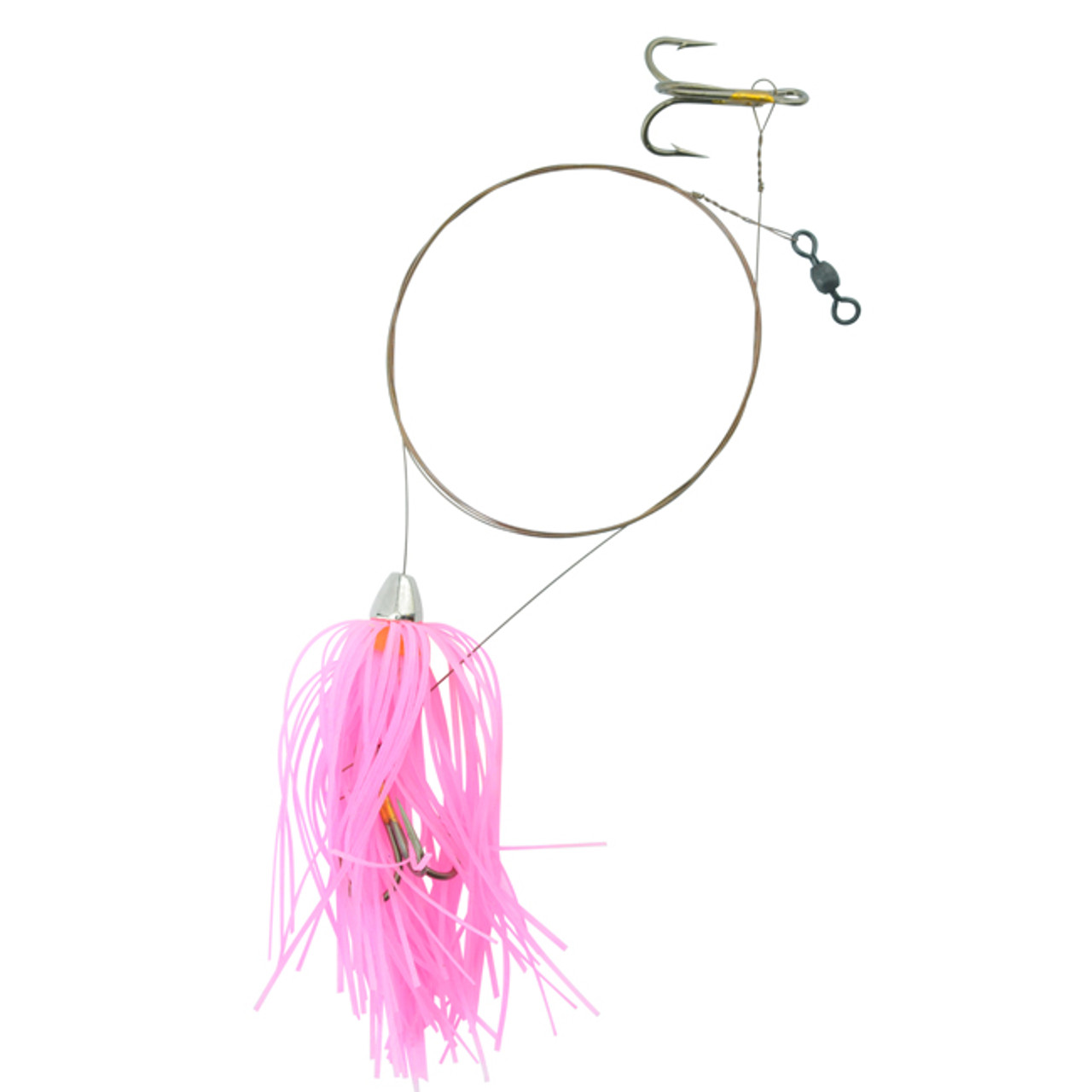 C&H Lures - Kingfish Pro-Rig with King Buster Lures - Pink/Glow Skirt 