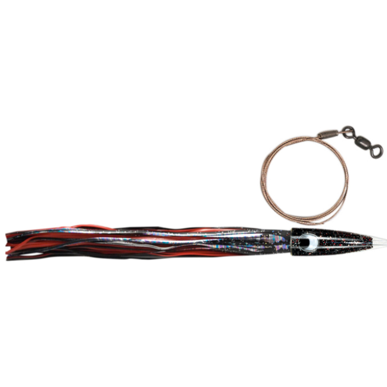 C&H Wahoo Whacker Lure - Cable Rigged - Black/Red