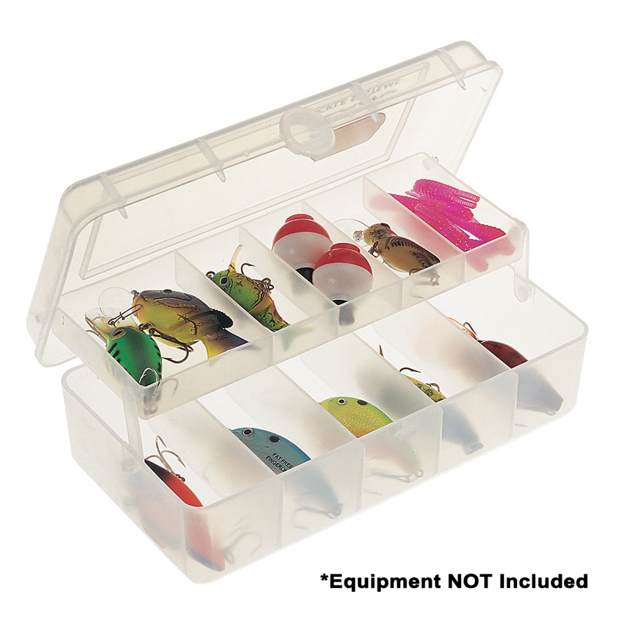 1pcs Mini Fishing Tackle Box 10 Compartments for Small Clear Plastic  Waterproof Hooks Lures Baits Fishing Accessories