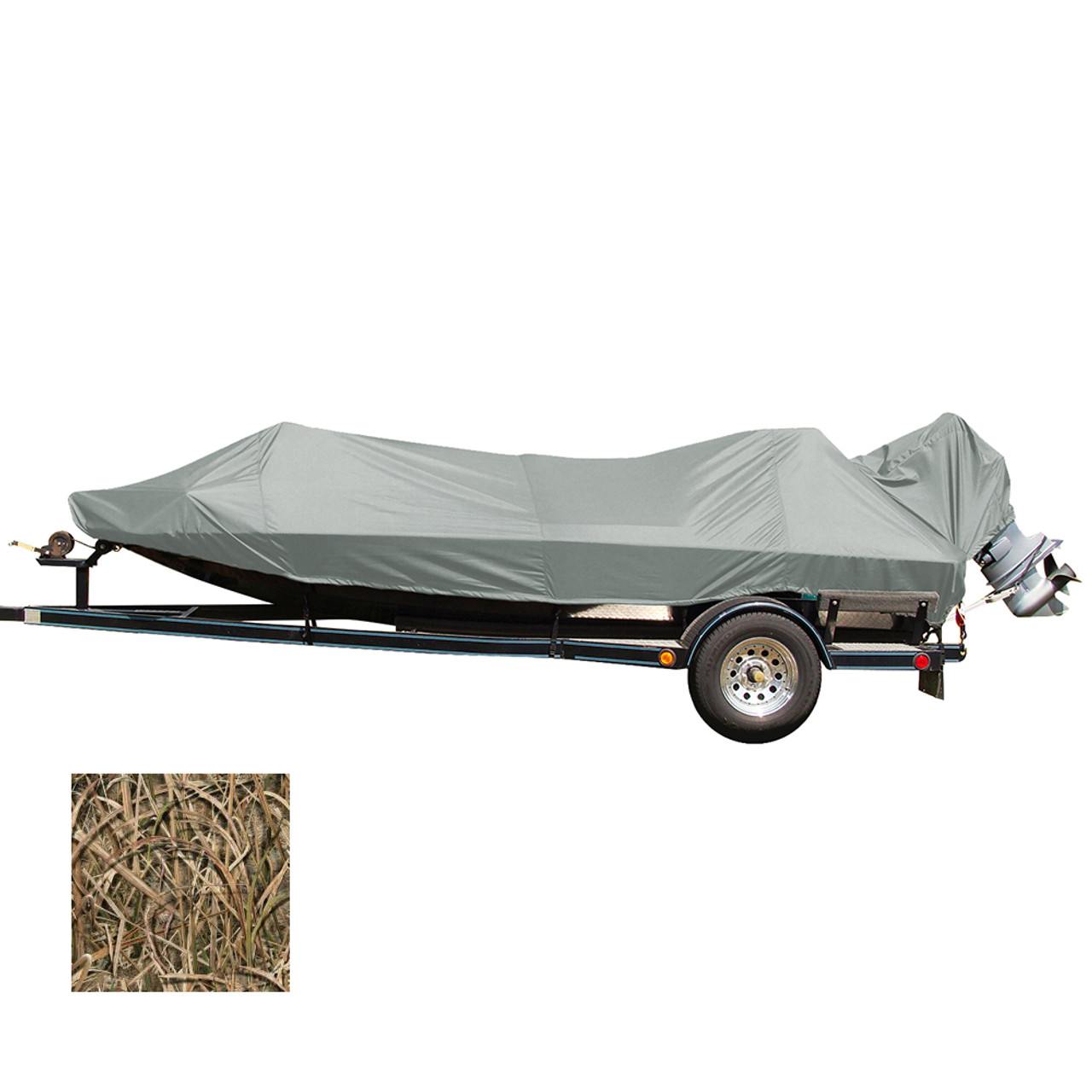 Carver Performance Poly-Guard Styled-to-Fit Boat Cover F-17.5' Jon Style Bass Boats - Shadow Grass