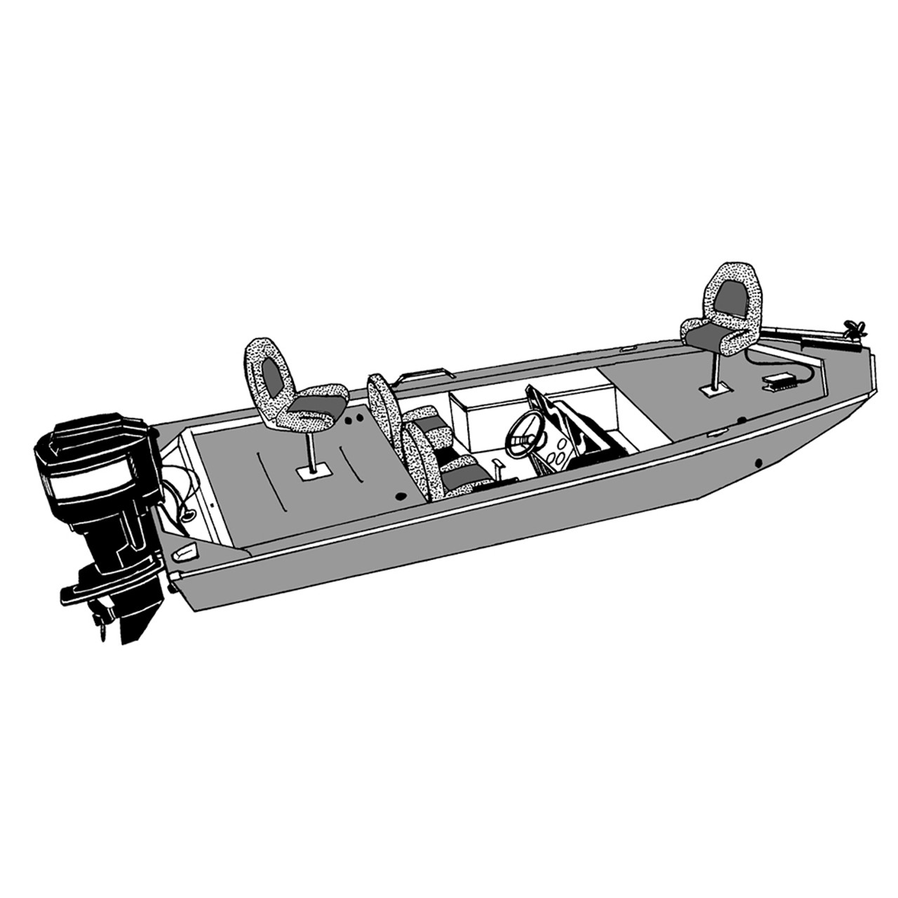 Carver® - Boat Cover for V-Hull Fishing Boats with Side Console 