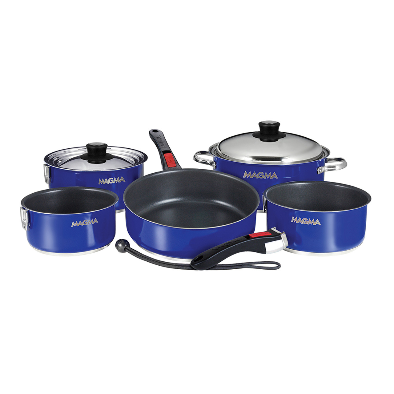 Magma Nesting 10-Piece Induction Compatible Cookware - Cobalt Blue