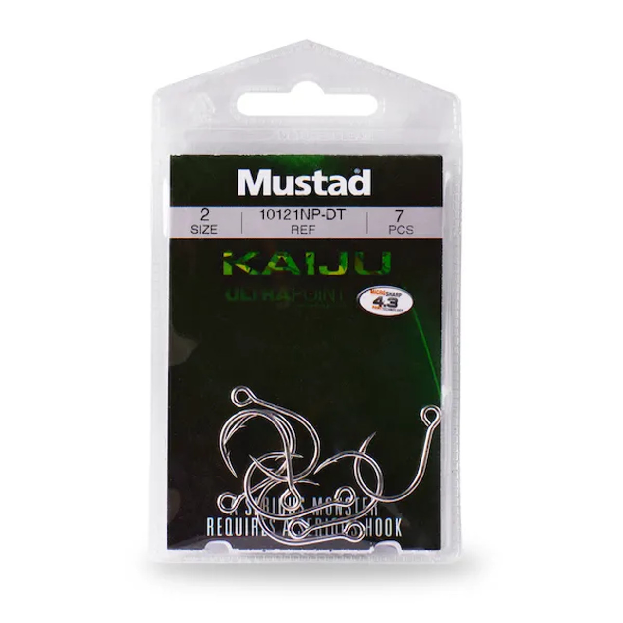 Mustad Kaiju In-Line Single 4X Strong Wide Round Bend Forged Eyed