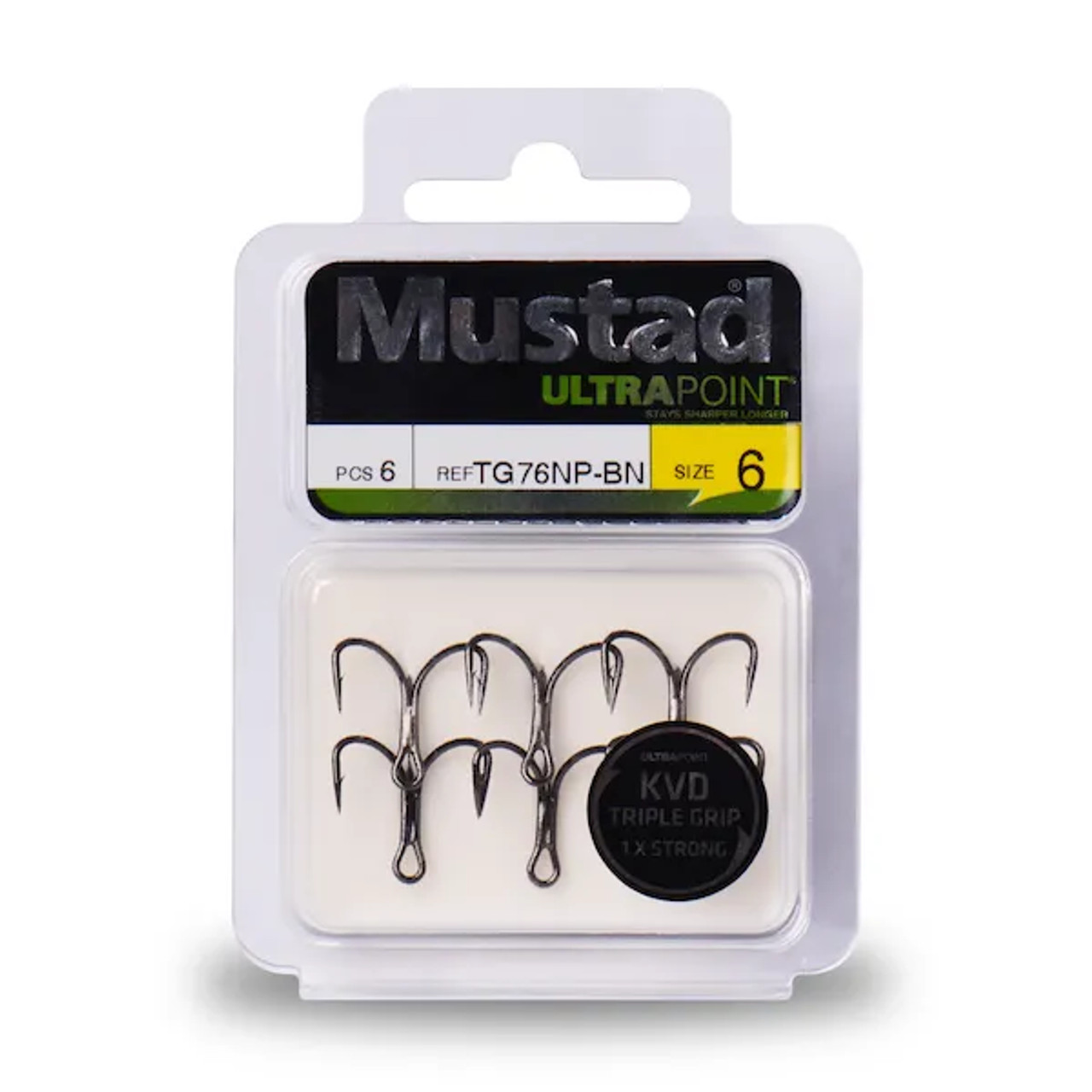 Mustad Treble Fishing Hook, Extra Strong