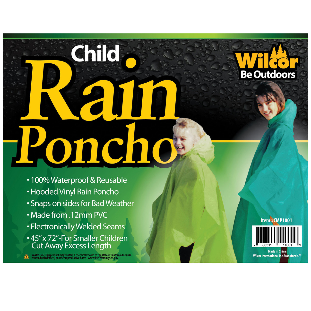 Wilcor Child Rain Poncho Assorted 