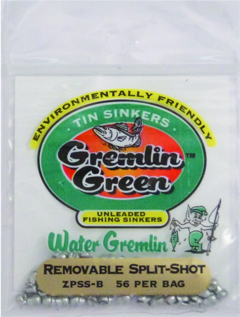 Water Gremlin ZPSS-B Gremlin Green Removable Split-Shot 56Pk