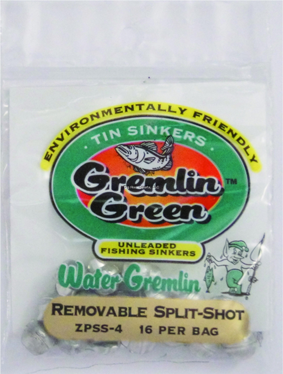 Water Gremlin ZPSS-4 Gremlin Green Removable Split-Shot 16Pk 