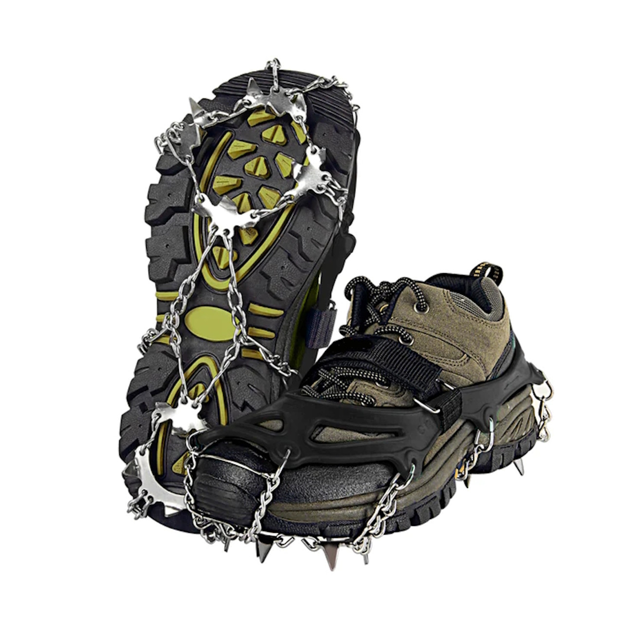 Crampons avec Inoxydable et Silicone Durable Crampons Randonnée