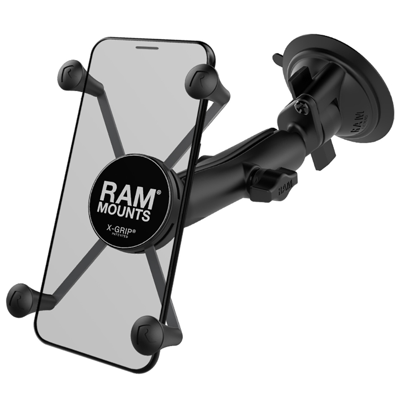 RAM Mounts X-Grip Phone Mount with Twist-Lock Suction Cup Base  RAP-B-166-UN7U with Medium Arm for Vehicle Windshields