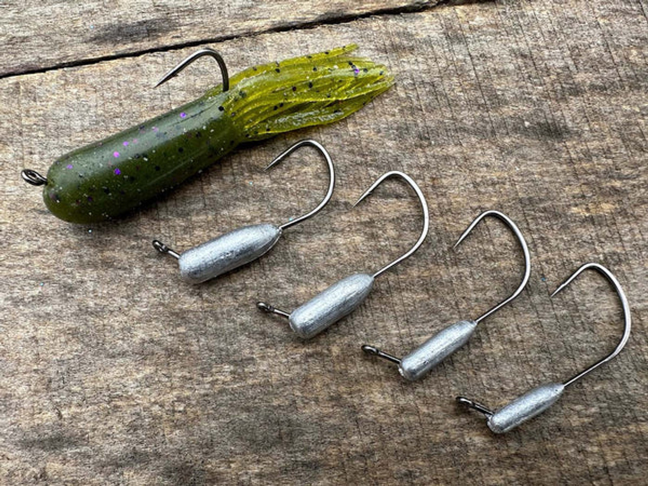 Venom Lures Stubby Tube Jig Heads with Death Grip Hooks - 1/16oz 