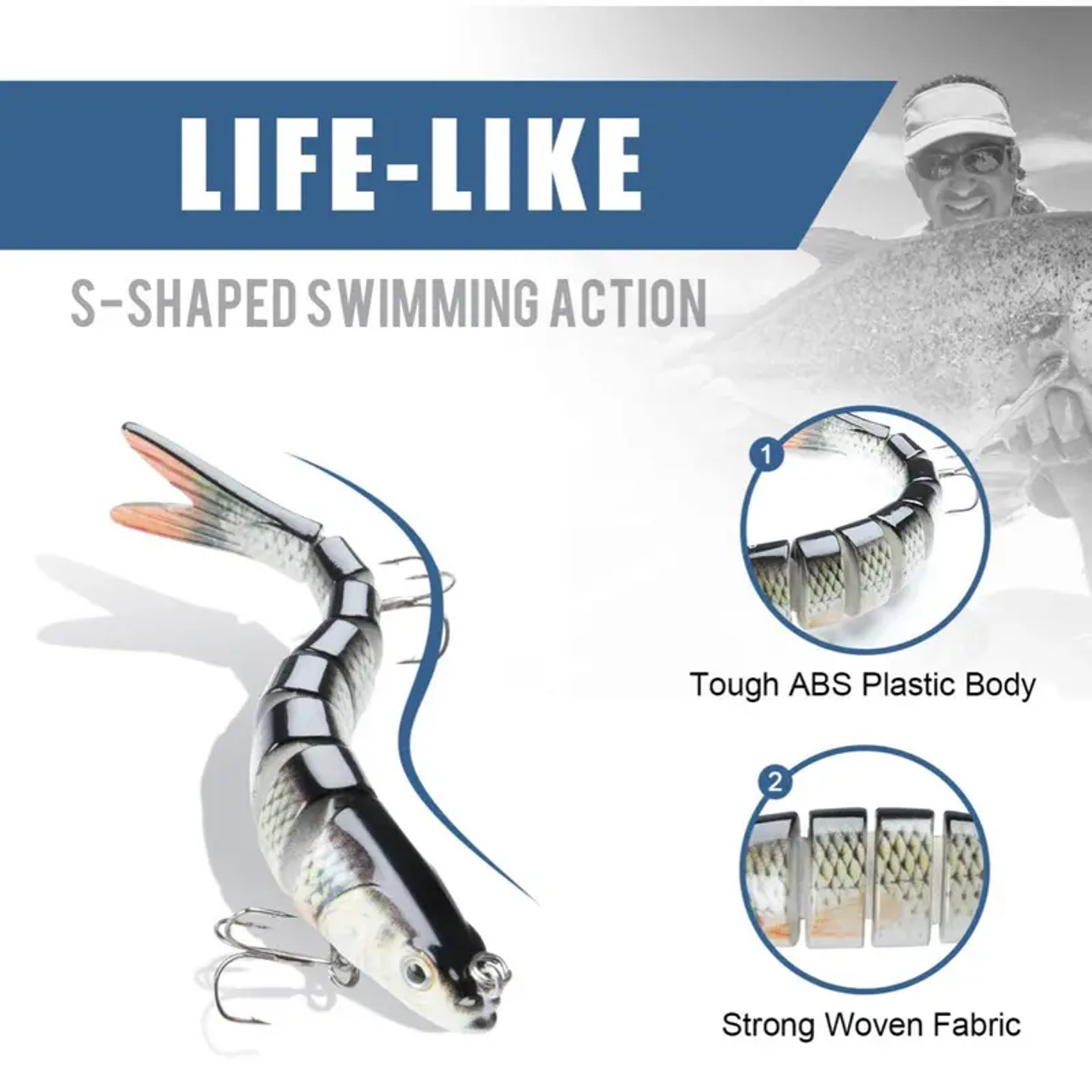  5PCS Bionic Swimming Lure Suitable for All Kinds of Fish   Fishing Lures - Multi Jointed Swimbaits Slow Sinking Lure Bass Fishing  Tackle Kits Lifelike : Sports & Outdoors