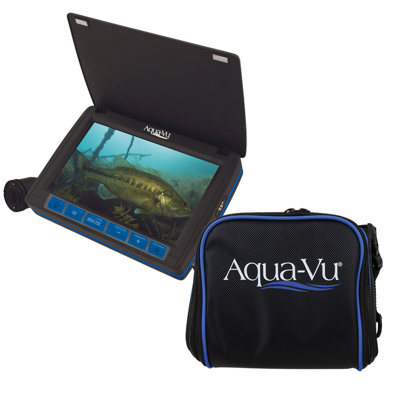 Using the Aqua-Vu underwater camera while in your boat hooked up to your  depth finder. 