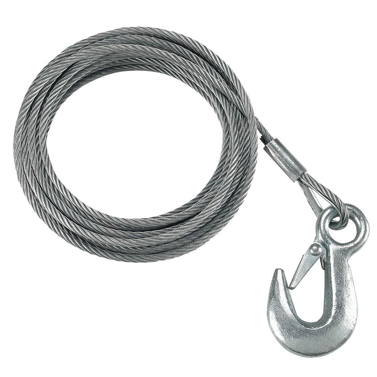 Câble et crochet de treuil galvanisé Fulton 7/32 x 50' - 5 600 lb.  Résistance à