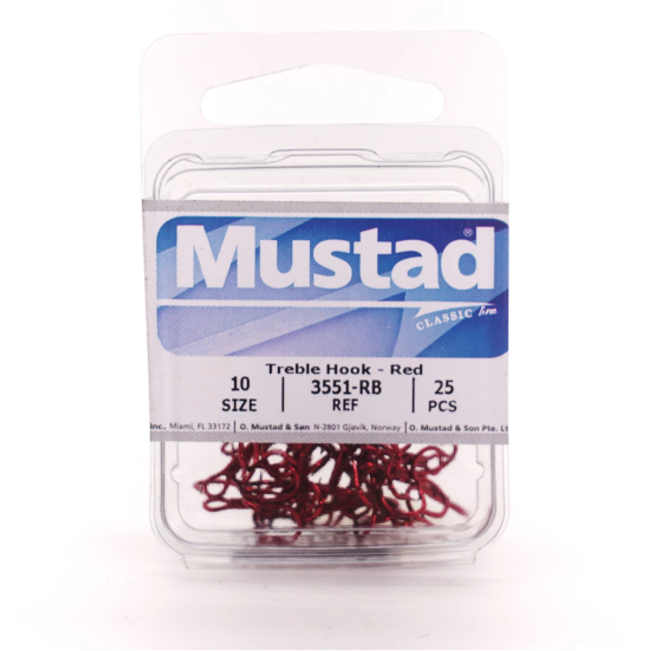 Mustad 3551 Classic Treble Standard Strength Fishing Hooks, Tackle for  Fishing Equipment