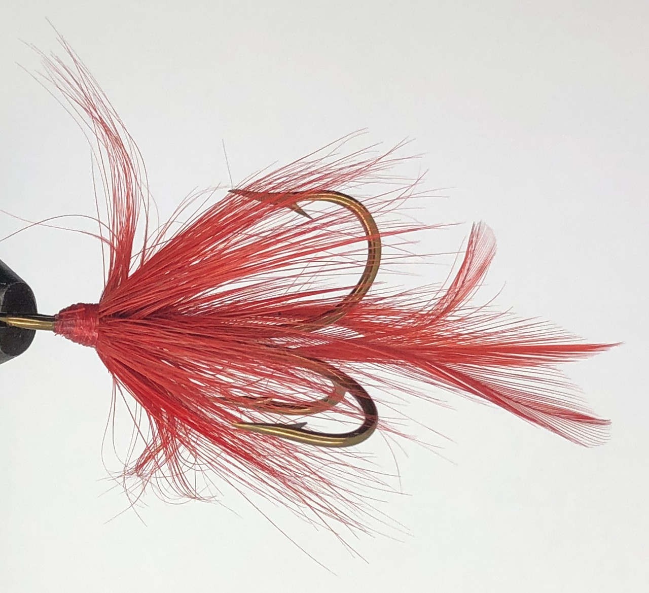 10 Flies - Red Feather Red Head on Bronze 1 Mustad Treble Hook 