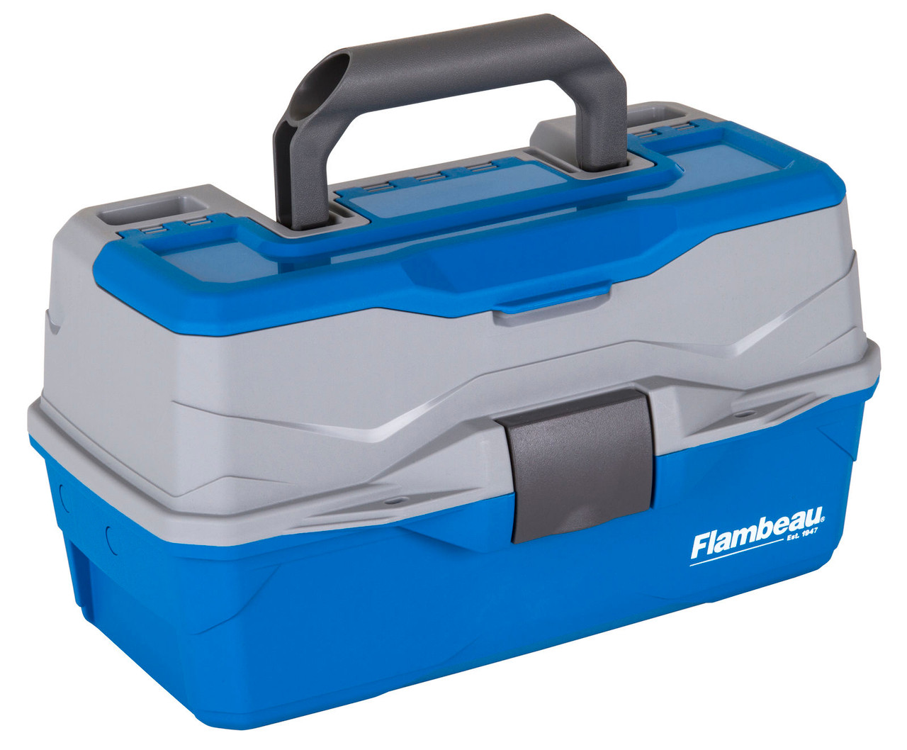 Flambeau 2 Tray Tackle Blue/Gray Hard Tackle Box - FISH307