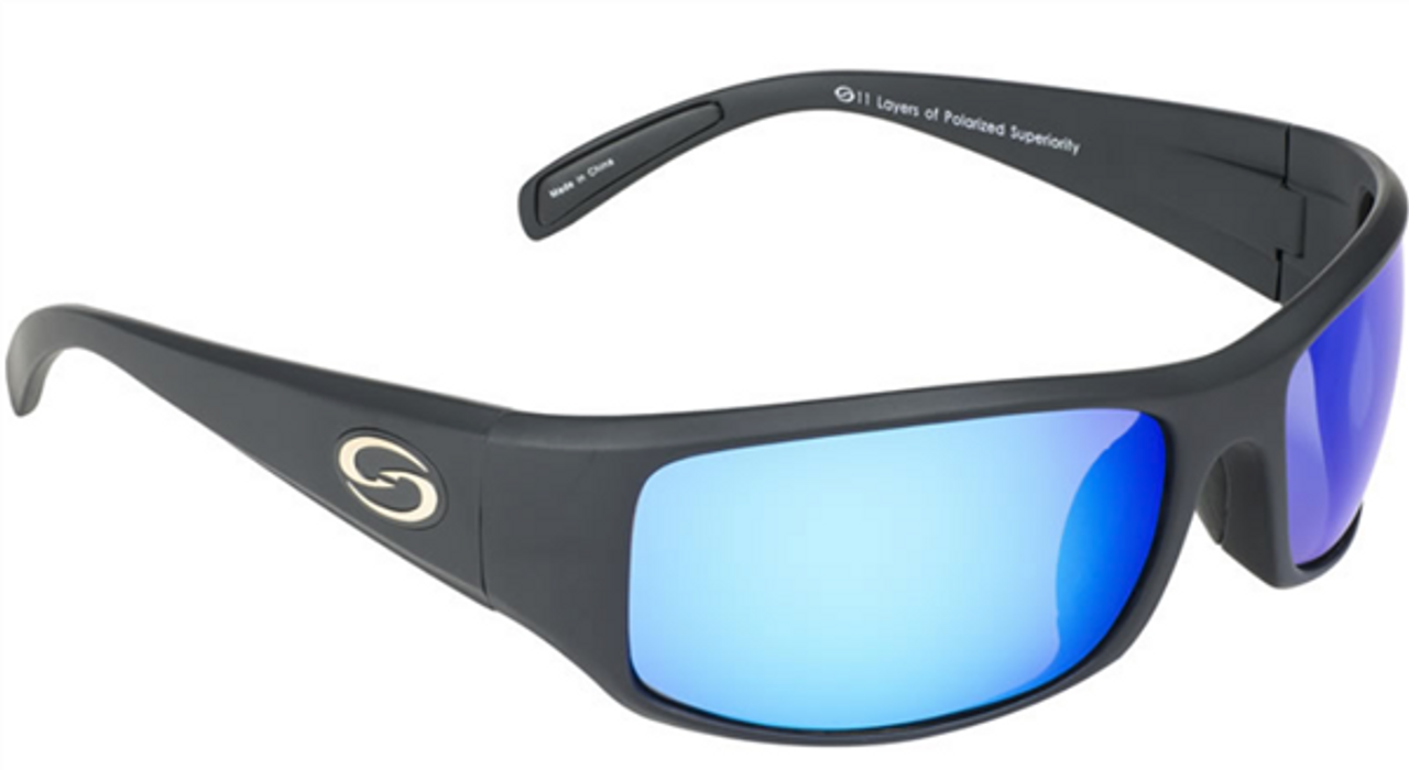 Strike King S11 Okeechobee Sunglasses Black/Blue Mirror