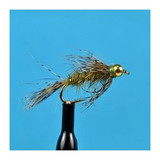 Bead Head Nymphs Flies - Hares Ear Soft Hackle Olive - Hook Size : 10