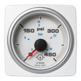 Veratron 52 MM (2-1/16") AcquaLink Transmission Oil Pressure 450 PSI/30 Bar - White Dial & Bezel